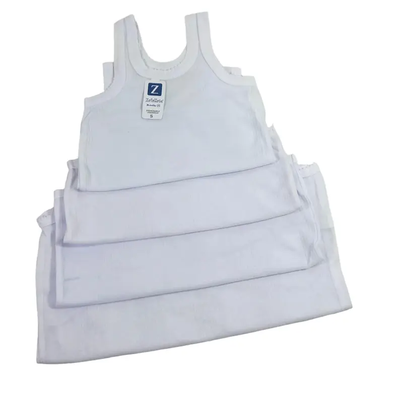 Isi 12, singlet putih khusus anak usia 0-11 tahun Katun Katun Perempuan Bayi Newborn Cewek 5