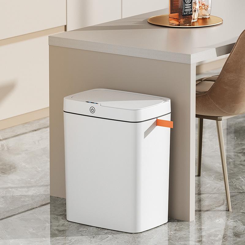 [ SG Stocks ] Automatic Sensor Trash Can, One-Click Packaging, Slim Edge, White, Rechargeable, DrawstringKitchen, Bathroom, Dining Room, Balcony, Small Area, Trash Bags, 3