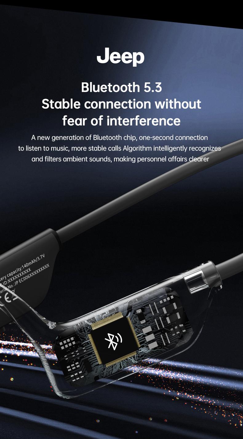 Jeep EC006 Bone Conduction Wireless Earphones HiFi Sound Quality Low Latency Bluetooth Headphones Long Standby IPX5 Waterproof Sports Headset