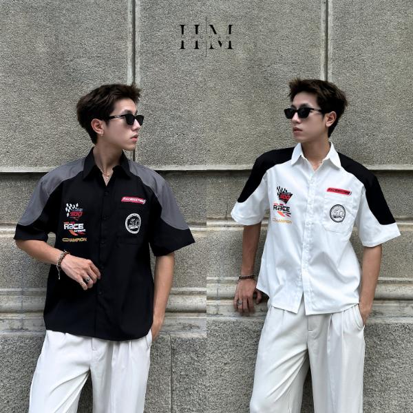 Áo Sơ Mi Nam Nữ Biker Boxy Ngắn Tay Kaki 2 Da Trẻ Trung Năng Động SIXHUMAN HMA002