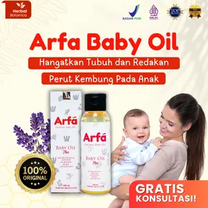 Arfa Baby Oil 100ml Original - Hangatkan Tubuh dan Redakan Perut Kembung Pada Anak - Aman di Kulit Karena Tanpa Alkohol - Minyak Telon Plus Sudah BPOM dan Tersertifikasi Halal