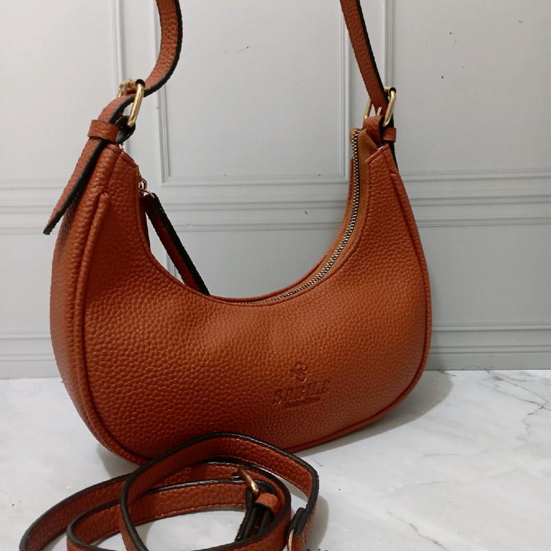 TAS WANITA bulan sabit bahan kulit jeruk Selempang 5