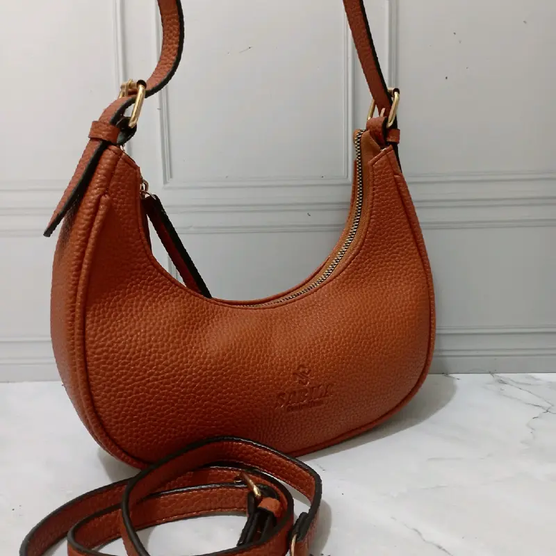 TAS WANITA bulan sabit bahan kulit jeruk Selempang 5