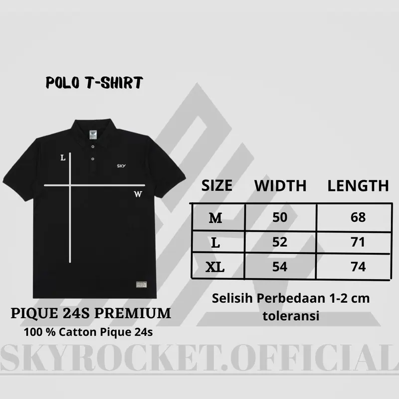 POLO T-SHIRT SKYROCKET.OFFICIAL STEEL BLUE TUA Distro 2