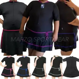 (JUMBO LD 150kg) BAJU RENANG ROK WANITA JUMBO 10L 9L 8L / BAJU DIVING ROK RENANG WANITA DEWASA BIG SIZE ANTI UV Muslim Panjang