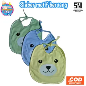 3 pcs slaber/tatakan iler/celemek motif beruang