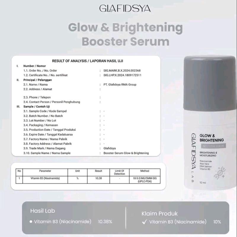 1 PAKET GLAFIDSYA BOOSTER GLOW & BRIGHT GLAFIDSYALAB  ORIGINAL - LANGSUNG KIRIM 7