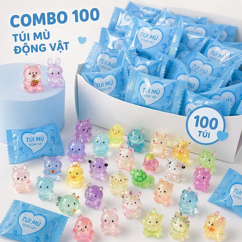 Combo 100 Túi Mù Động Vật Hoạt Hình, Đồ Chơi Mini Phát Sáng Dễ Thương, An Toàn Cho Trẻ Em 3 Đến 6 Tuổi, Bao Bì Độc Lập, Mô Hình Lập Thể, Mẫu Mã Đa Dạng Ngẫu Nhiên, Làm Quà Tặng Ý Nghĩa, Túi Mù Phát Sáng, Đồ Chơi Trẻ Em, Quà Tặng Sinh Nhật, Đồ Chơi Mini
