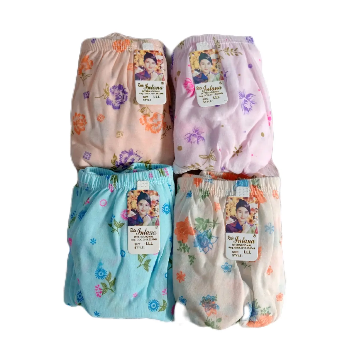12 Pcs Daleman Wanita Bahan Kaos Nyaman Motif Katun - Nyaman Lembut SIZE S,M,L, XL, 3L, 4L