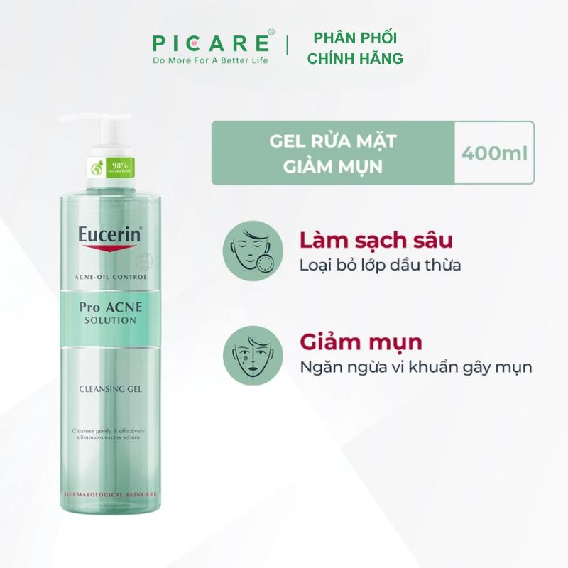  Sữa Rửa Mặt Dành Cho Da Nhờn Mụn Dạng Gel Eucerin Pro Acne Cleasing Gel 400ml Date 03 2027 