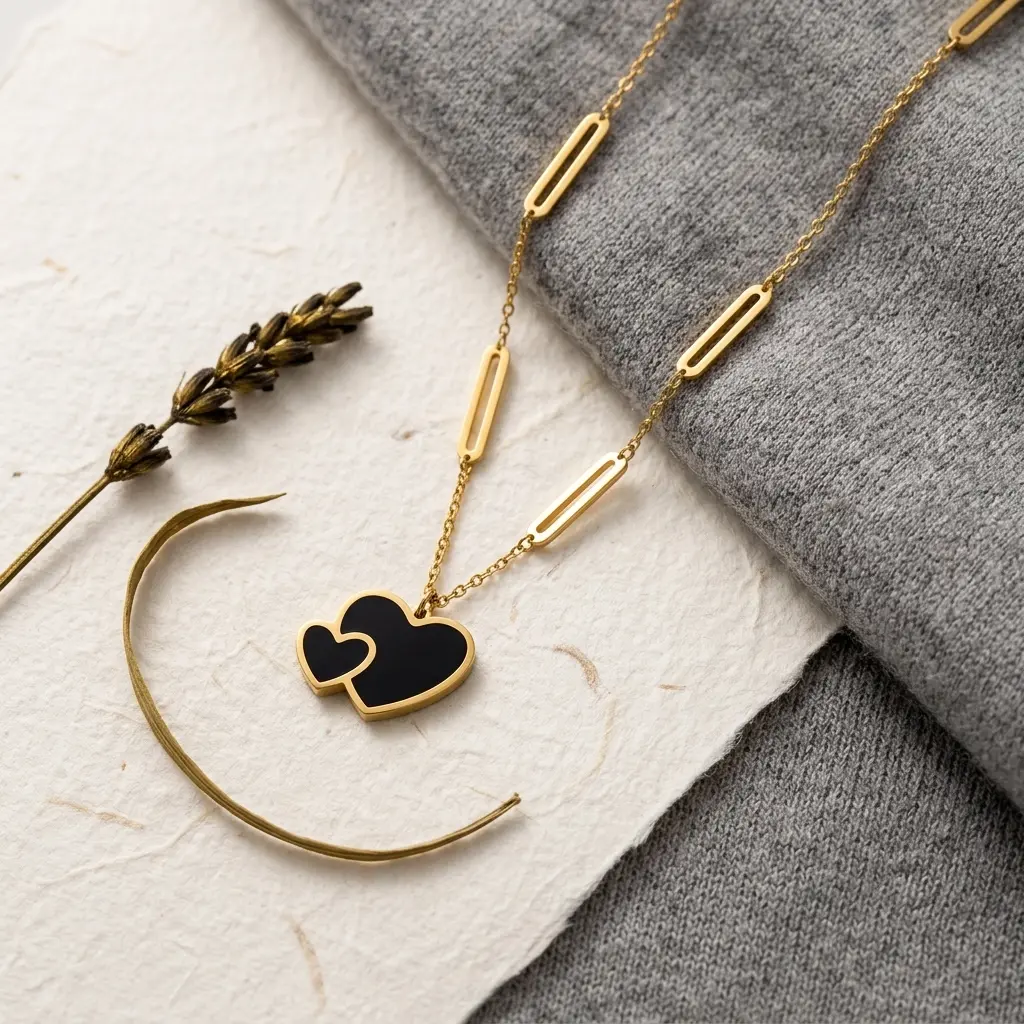 Kalung Titanium Wanita Terbaru Liontin Love Keramik Anti Luntur Dan Anti Karat liontin kalung anti karat dan luntur Aksesoris Berlian Couple