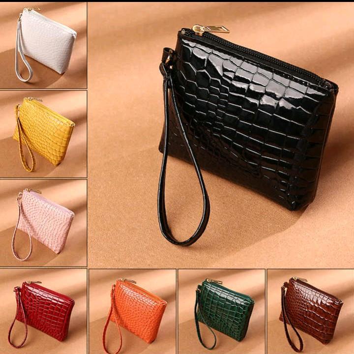 Dompet Uang & Koin Kulit Croco Terbaru 2025 - Model Viral Kekinian - Wanita, Kartu 1