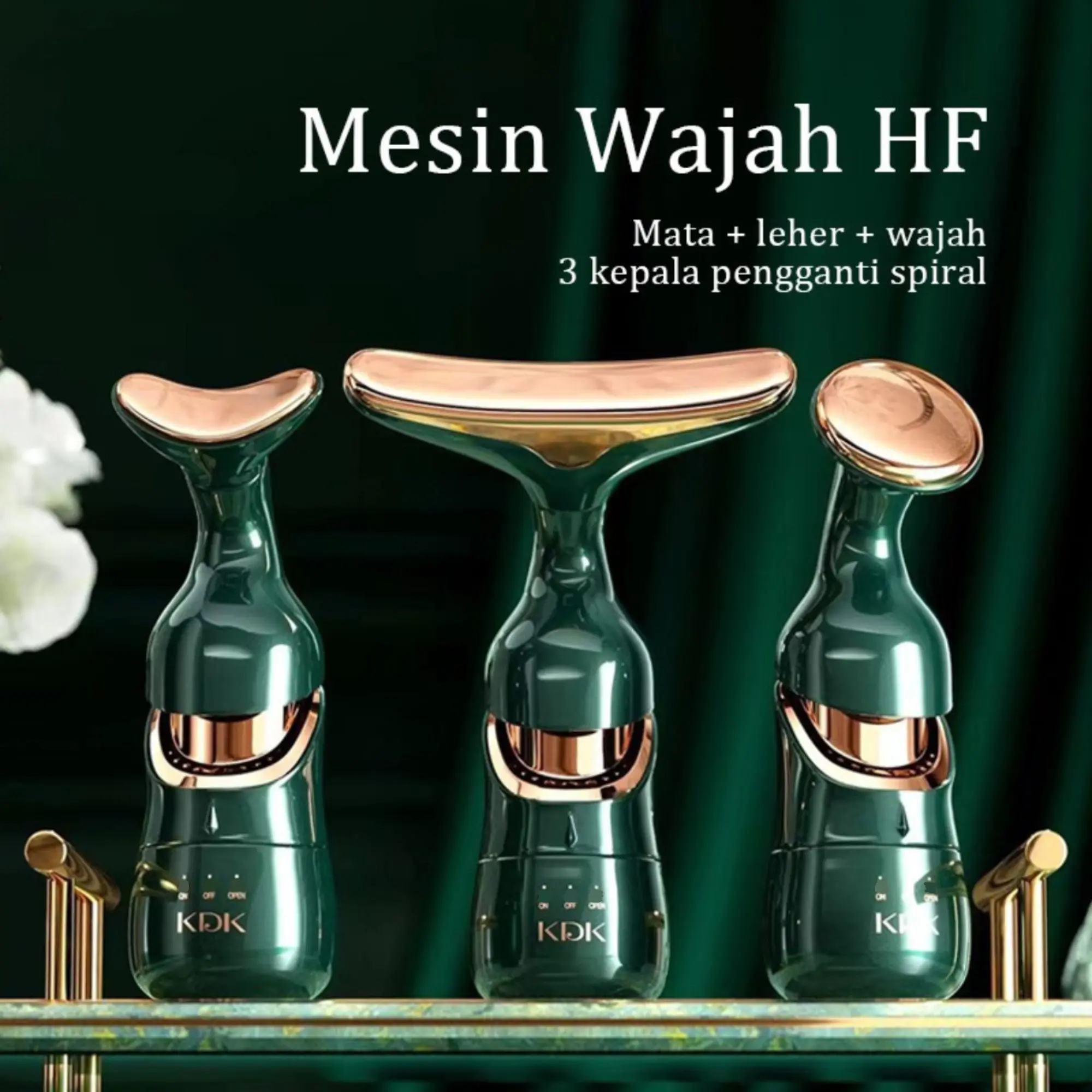 Kdk 3 in 1 Alat Pijat Pengencang Kulit Wajah Leher Mengencangkan Kerutan Electric Facial