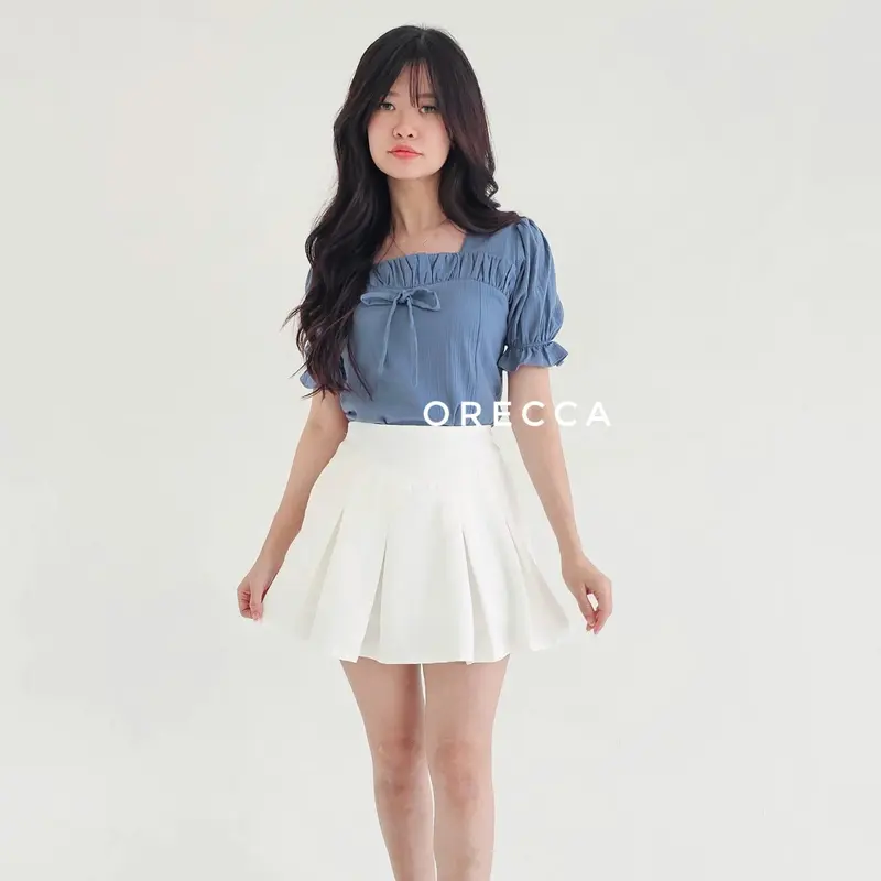 Aeri Top Atasan Tangan Pendek Pita Wanita Orecca 6