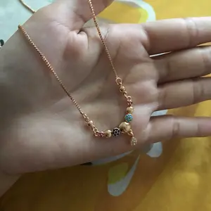 VIRAGO kalung zirkonia berwarna-warni perhiasan batu permata wanita perhiasan berlapis emas perhiasan berlapis emas kalung titanium murni anti pudar eren Elegan