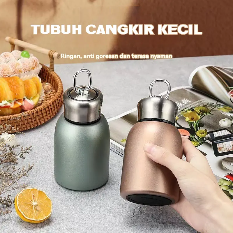 Termos Mini Stainless Steel 300ml - Tahan Panas 24 Jam, Desain Minimalis untuk Travel | HOMEfae
