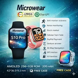 Microwear S10 Pro Smartwatch AMOLED 46(mm) 42Mini(mm)2.07 inch 2GB IP 68 Dynamic Island ChatGPT Bluetooth