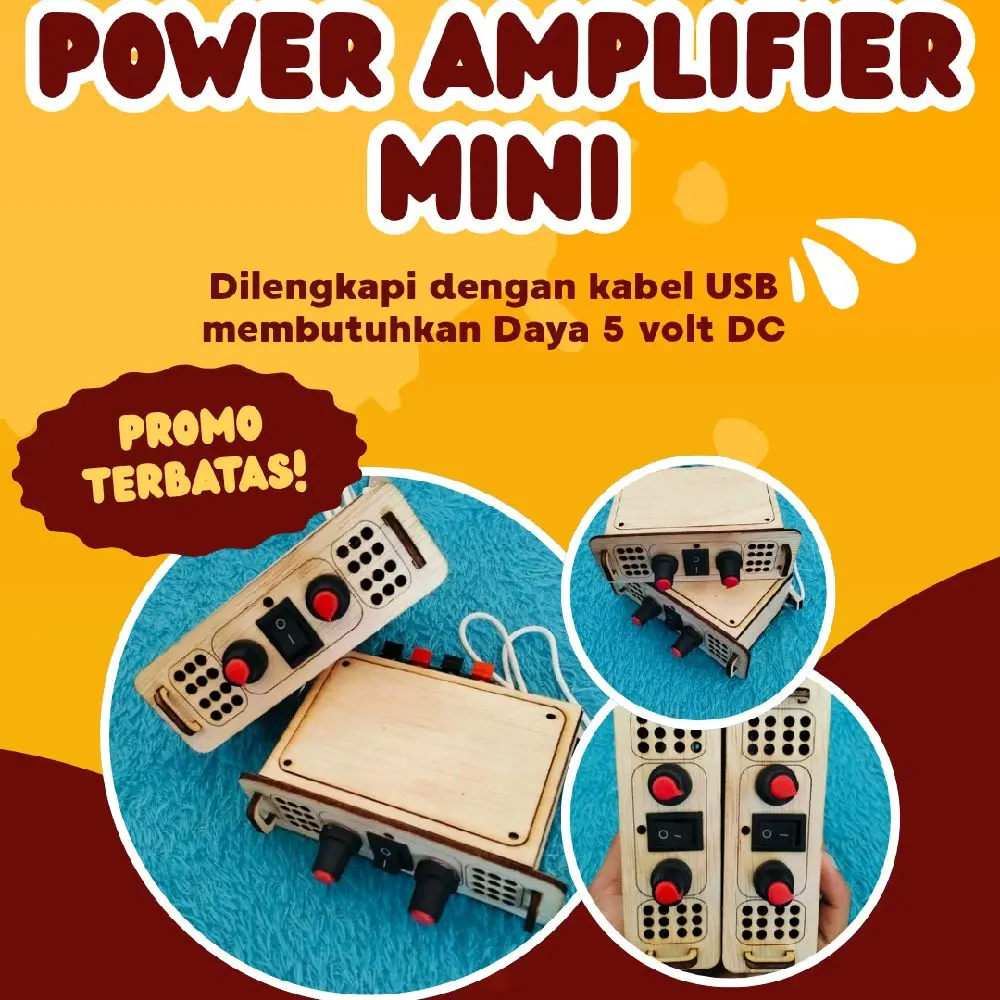 Power Amplifier Mini dengan Daya 5 Volt DC Dilengkapi Kabel USB Promo Terbatas