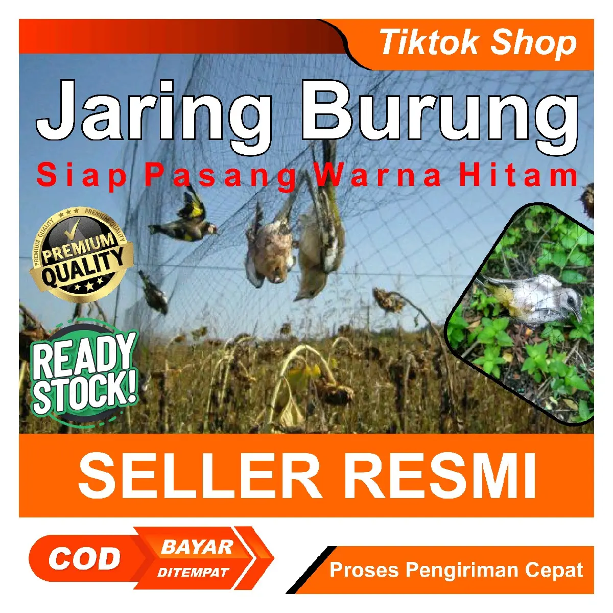 jaring/jaring burung/Jaring burung kecil/jaring burung kutilang/jaring burung siap pakai warna hitam