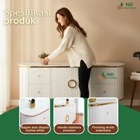 Gambar ND Decoration - Credenza Meja Aesthetic Minimalis Multifungsi Serbaguna Lemari Bufet TV Modern - Putih 180cm, Dengan Lampu LED dari ND Decoration Kab. Bogor 3 Tokopedia