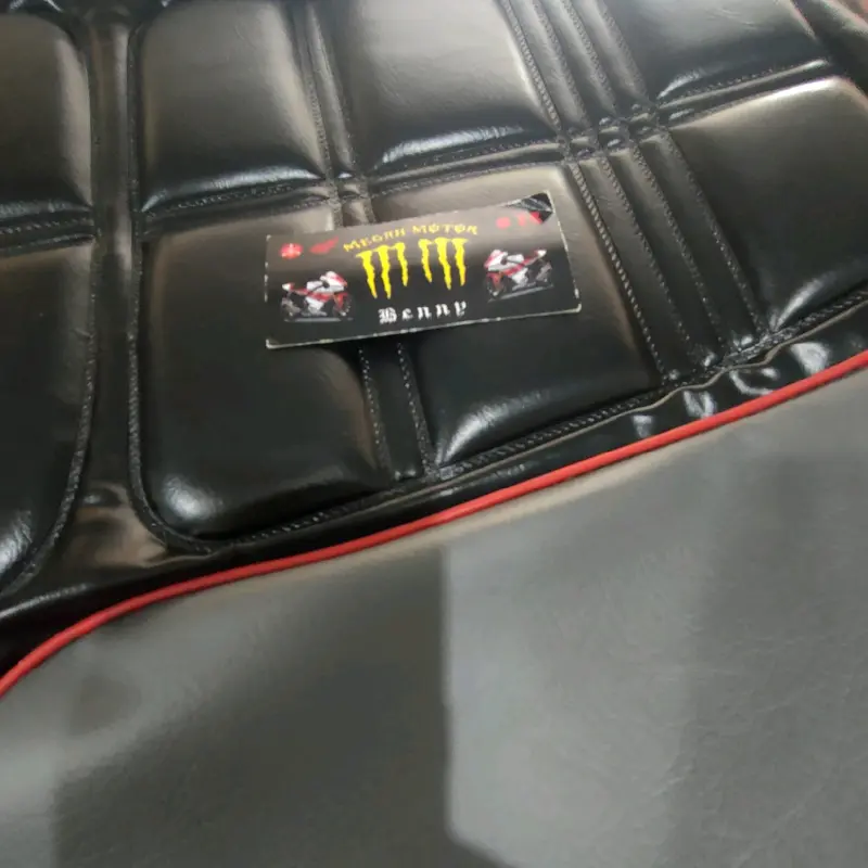 Kulit Sarung Cover Jok RXking Cobra RXKing Master Kotak kotak Tahu Lis Merah Samping Abu Abu Kualitas Oem 6