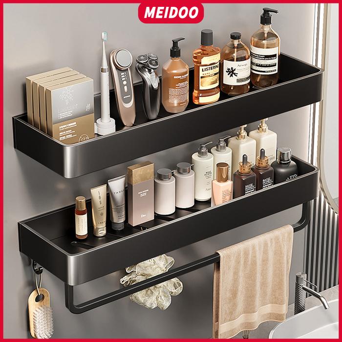Promo MEIDOO Rak Kamar Mandi Aluminium Tempel Dinding Instalasi Bebas ...