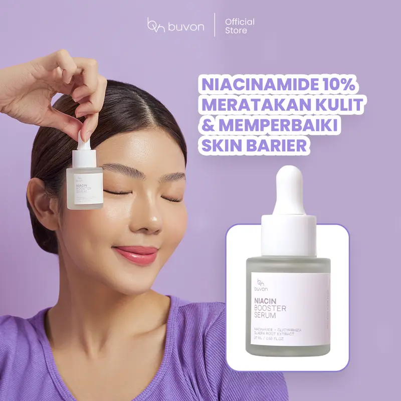 Buvon Pink Acne Shot 30ml & Niacinamide Booster Serum 20ml - Obat Totol Jerawat & Serum Hilangkan Bekas Jerawat PIE PIH Hitam Tetes Memudarkan Wajah 2