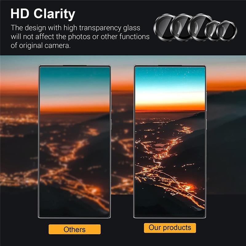 Product Introduction of 【Automatic installation】Glass HD Lens Protector For Samsung S24 S23 S22 Ultra Camera Tempered Glass For Samsung S24 Plus Alloy 9H Lens Film Accessories Metal 10
