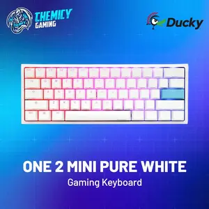 Ducky One 2 Mini RGB LED 60% Pure White Mechanical Gaming Keyboard PBT Double Shot
