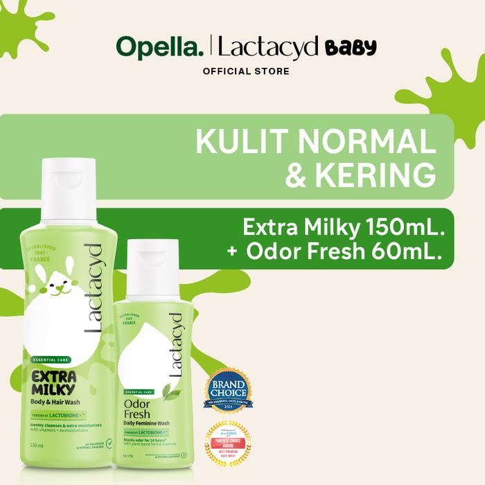 Gambar Lactacyd Baby Extra Milky 150mL + Lactacyd Odor Fresh 60mL - Sabun Bayi Ekstra Melembabkan dari Opella Indonesia Kab. Tangerang Tokopedia