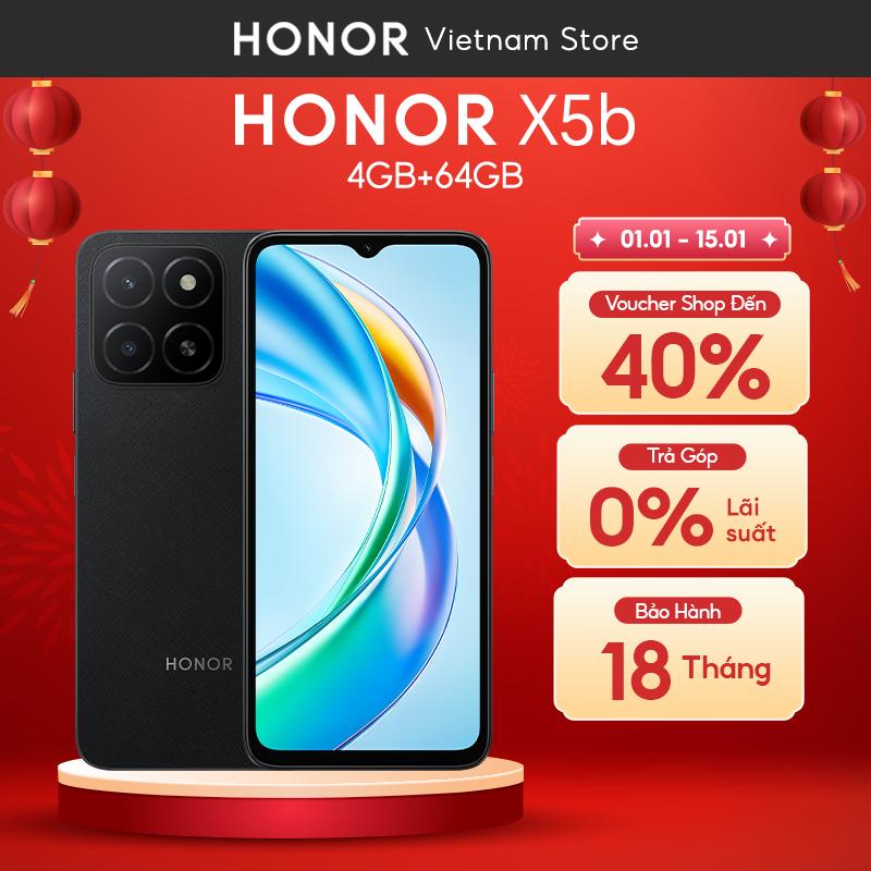 Điện thoại Honor X5b 4GB + 64GB | Pin 5200mAh 90Hz | Màn hình 6.56" | Bảo Hành 18 Tháng | Hàng Chính Hãng