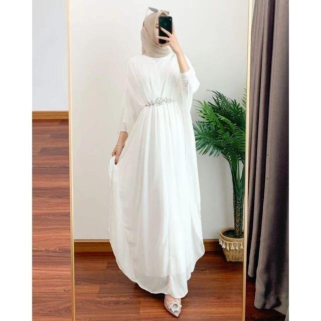 Shabira Kaftan Wanita Remaja Dewasa Terbaru 2024 Simple Elegan Hits Kekinian Super Mewah Ceruty Babydoll Muslim Lebaran Cantik 0