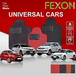 【FEXON】Universal Car Mats Leather 5pcs Universal Kulit Waterproof Premium COD Karpet Mobil dapan Sikat Detail Bulu Lembut