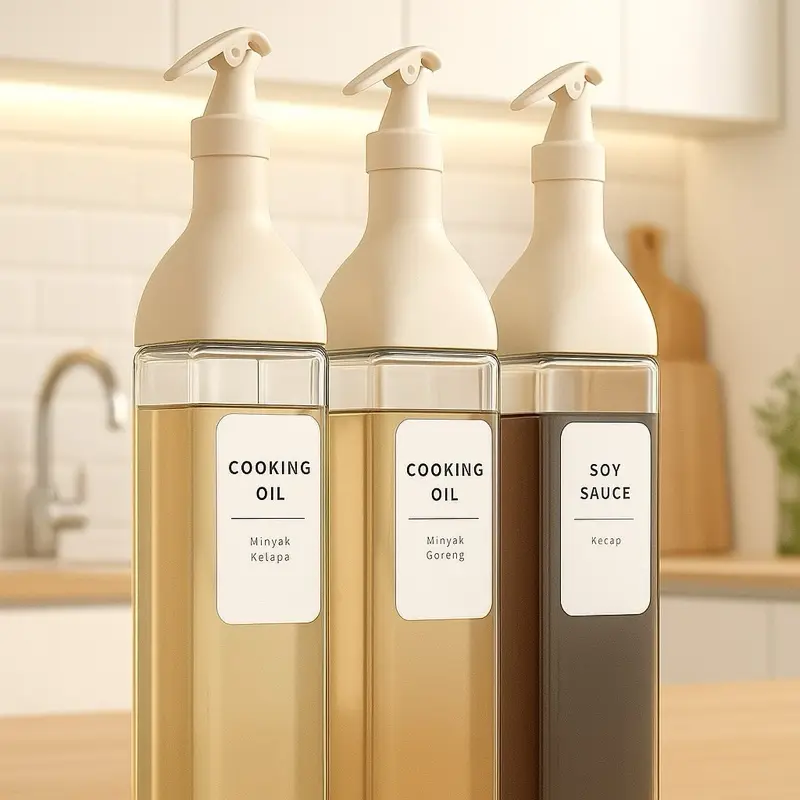 Botol Minyak Kaca 500ml Glass Oil Bottle Dispenser Botol Minyak Estetik Alat Dapur Tahan Panas