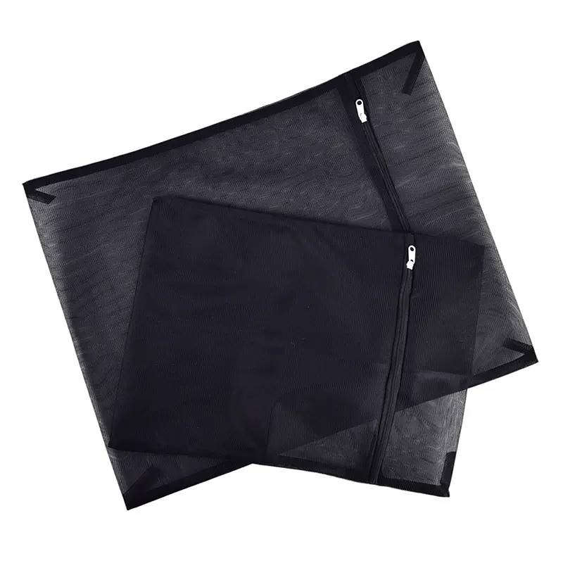 1PC Clothes Washing Machine Laundry Bag With Zipper Nylon Mesh Net Bra Washing Bag Black Wash Bags