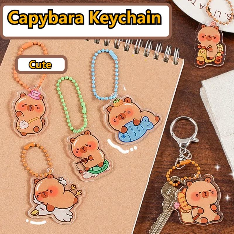Dây Chuyền Chìa Khóa Capybara Đáng Yêu, Vip, Chất Liệu Acrylic, Móc Chìa Khóa Hoạt Hình, Phụ Kiện Túi Xách, Mặt Hàng Quà Tặng, Hàng Mới Về 0