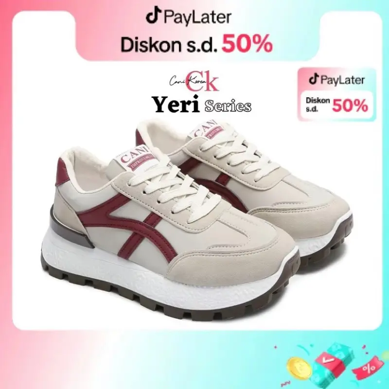 { Ketik Mau 5x } CANIKOREA Yeri sepatu sneakers wanita casual 9238 karet shoes kasual sport
