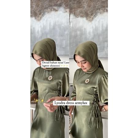ANESKA-FUJI DRESS SATIN SILK PREMIUM ONESET DRESS WANITA CANTIK MEWAH KONDANGAN 3