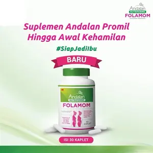 Andalan Nutrifemme Folamom Botol 30 Kaplet - Suplemen Ibu Hamil Vitamin Promil Asam Folat Nutrisi Awal Kehamilan Anti Mual Muntah Hingga 6bulan Nutrisi Lengkap Wanita Hamil dan Persiapan Kehamilan