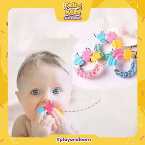 [FELIZKIDS] [FK275] Gigitan Gigi Bayi Krincing / Mainan Krincingan Penguat Gigi baby / Teether Bayi Mainan silicon