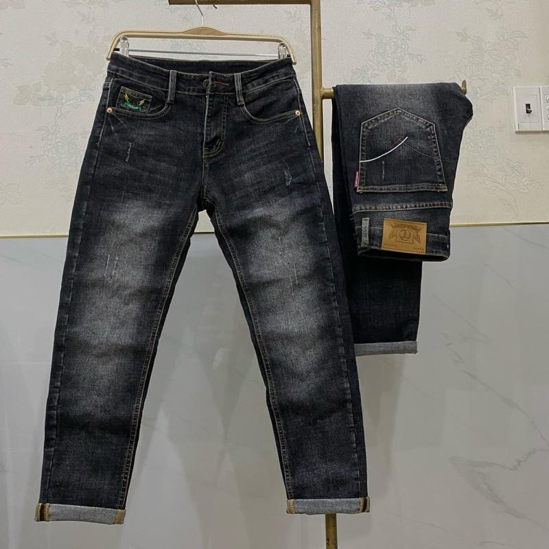 [Tiến Thịnh] D08 Quần Jean Nam Dài CC - Đen Xám Đậm Thêu Túi - Menswear Pants Có Túi