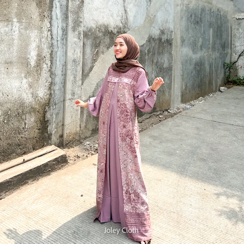 Joley Cloth - Abaya Audi Dress Allsize Katun Gamis Terbaru Lebaran Baju Mewah dan Pesta Muslim Wanita Lembut Wudhu Panjang