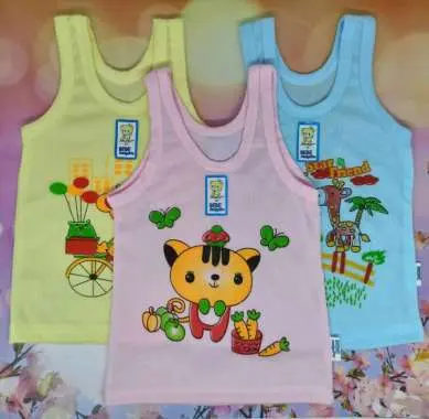 12 Pcs Kaos Dalam Bahan Tebal Bermotif / Kaos Dalam ANAK Berwarna Motif Lucu Katun Fashion