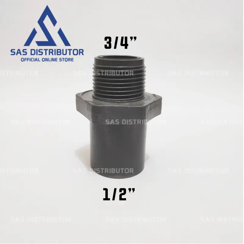 Sok Drat Luar 3/4 x 1/2" inch AW Superlon / SDL 3/4 x 1/2" inch PVC / Valve Socket 3/4 x 1/2" in 4
