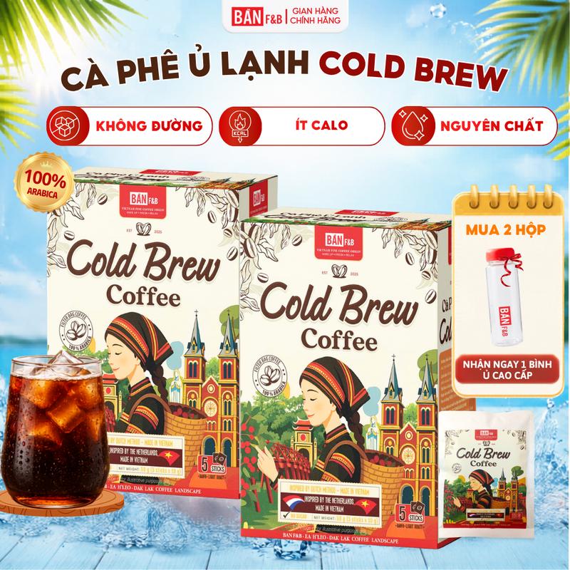 Cà Phê Ủ Lạnh Cold Brew Arabica – Túi Lọc Pha Sẵn, Ít Đắng, Dễ Pha - Bản F&B