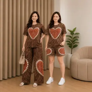 Homewear-Oneset Unisex celana Kulot panjang setelan wanita panjang non busui MOTIF TIEDYE TRENDING Setelan Wanita Dewasa Kulot