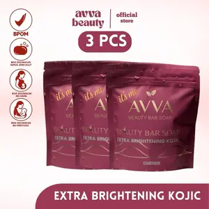 3 pcs | Avva Beauty Sabun Extra Brightening Kojic Pencerah Membersihkan Punggung Memudarkan Kulit Hitam Kusam Perawatan Mencerahkan Tangan