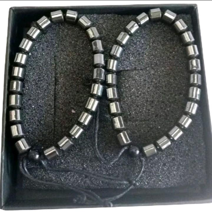 Gelang Tasbih Blustin Batu Cowok Model Tabung 33 Butir/Gelang Batu 6mm Bracelets Silver 4
