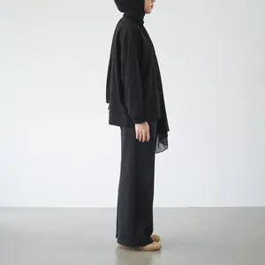 SAZA Everyday - Oversize Airbreeze Kaos Lengan Panjang Wanita Hitam / Oversized Top Long Sleeve Noir Black Tshirt Super Nyaman