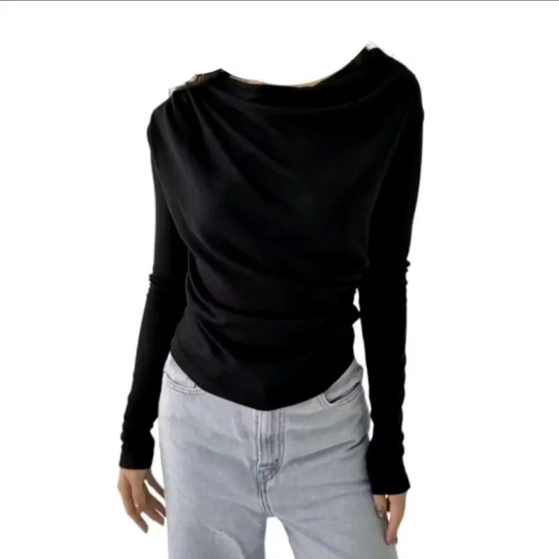 APRIL TOP |  Atasan Knit  Wanita Korean Top Baju Knit Wanita Lengan Panjang Basic Long Sleeve Standar Rib 2